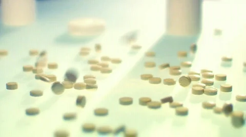 Pills on glass. Medicine Stock Footage
