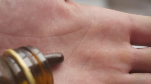 Pills in the hand. Stock Footage 84605912
