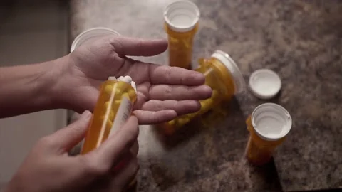 Pills in hand Stock Footage 212099495