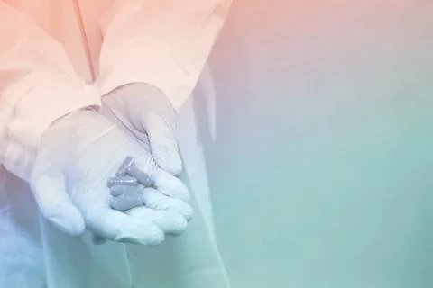 Pills on hand Stock Illustration