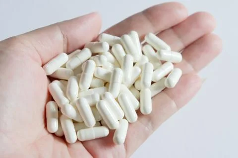 Pills on hand Foto stock