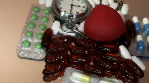 Pills for the heart Stock Footage 16347722
