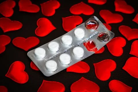 Pills with a Hearts Stock Photos