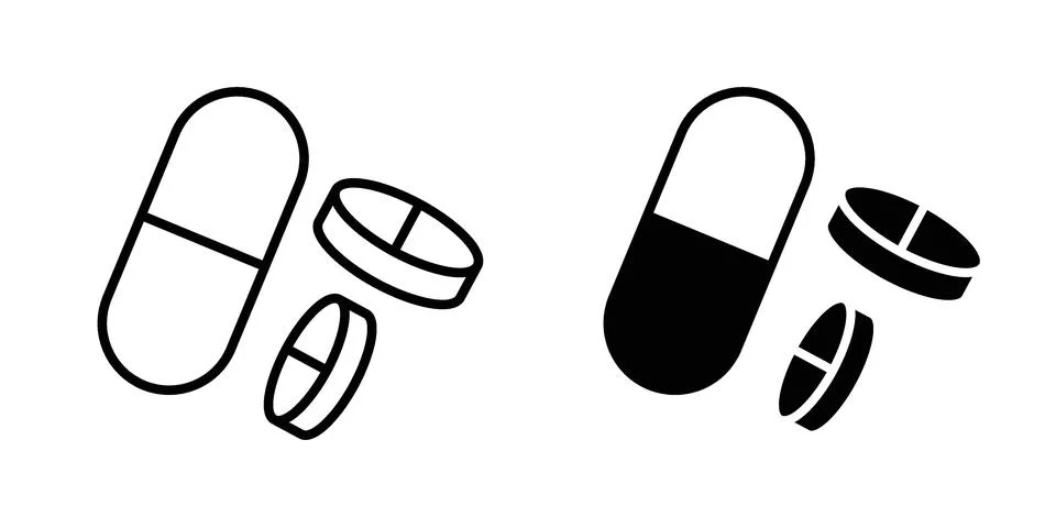 Pills icon for design projects and web UI Illustrazione stock