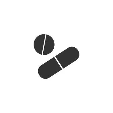 Pills icon flat Stock Illustration
