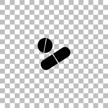 Pills icon flat Stock Illustration