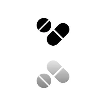 Pills icon flat Stock Illustration
