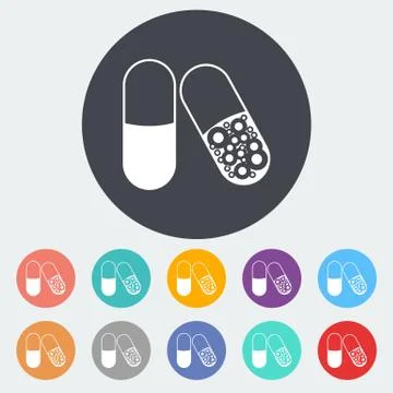 Pills icon. Stock Illustration
