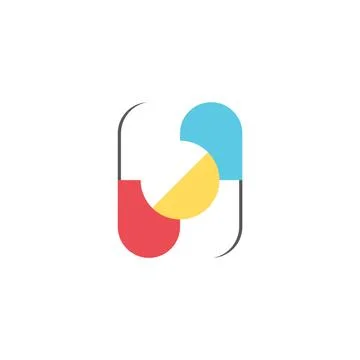 Pills icon pharmacy logo vector Stock Illustration