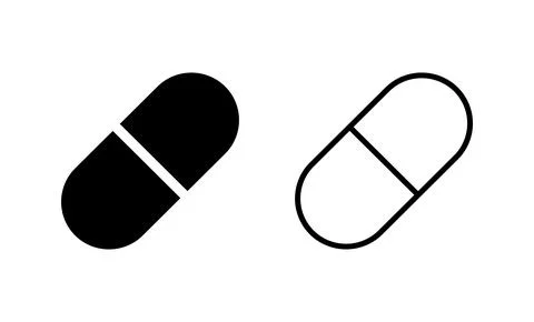 Pills icon vector. capsule icon. Drug sign and symbol Stock Illustration