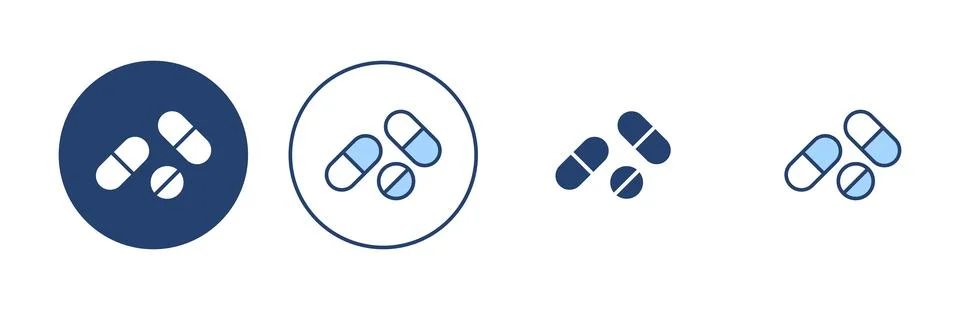 Pills icon vector. capsule icon. Drug sign and symbol Stock Illustration