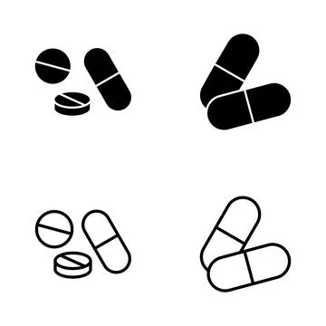 Pills icon vector. capsule icon. Drug sign and symbol Stock Illustration