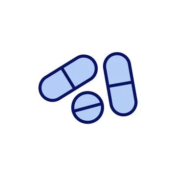 Pills icon vector. capsule icon. Drug sign and symbol Stock Illustration