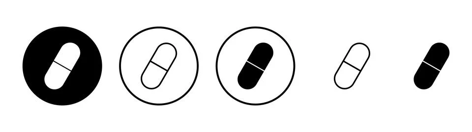 Pills icon vector. capsule icon. Drug sign and symbol Illustrazione stock