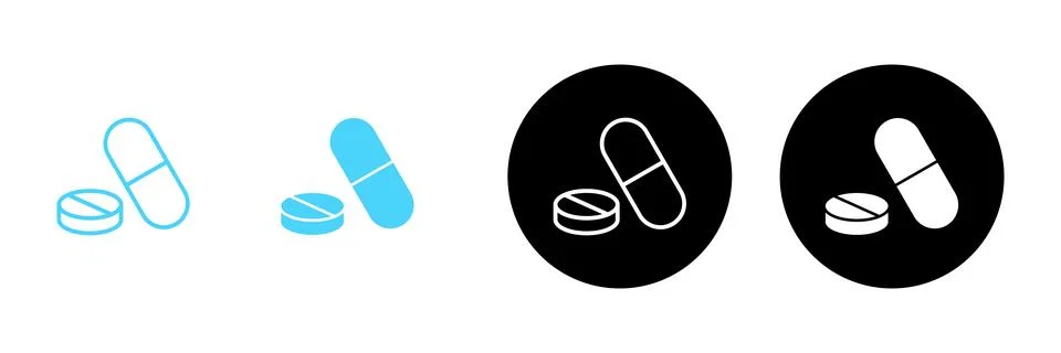 Pills icon vector. capsule icon. Drug sign and symbol Stock Illustration