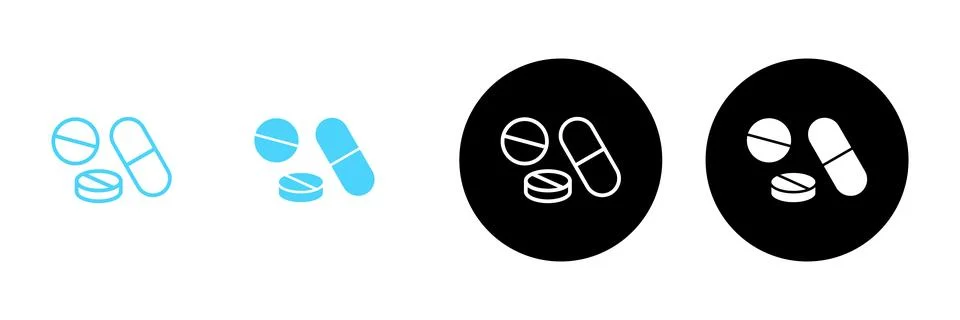 Pills icon vector. capsule icon. Drug sign and symbol Stock Illustration