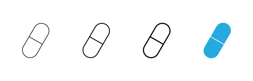 Pills icon vector. capsule icon. Drug sign and symbol Stock Illustration