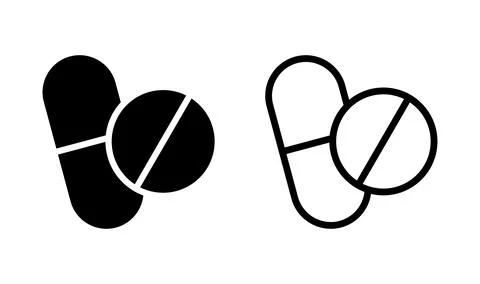 Pills icon vector. capsule icon. Drug icon Stock Illustration