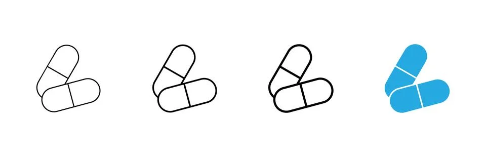Pills icon vector. capsule icon. Drug sign and symbol Stock Illustration