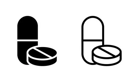Pills icon vector. capsule icon. Drug icon Stock Illustration