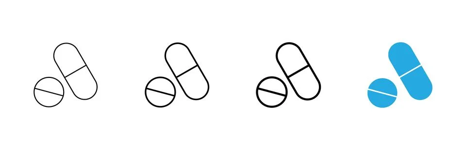 Pills icon vector. capsule icon. Drug sign and symbol Stock Illustration
