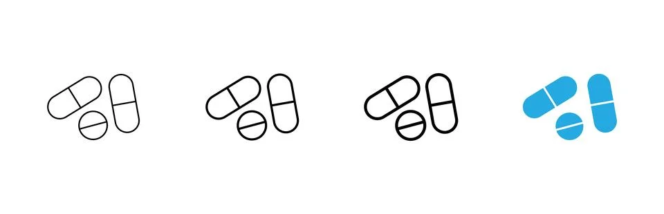 Pills icon vector. capsule icon. Drug sign and symbol Stock Illustration