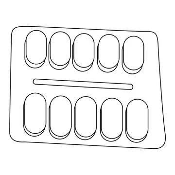 Pills icon, vector design, line style, isolated on a white background. capsul 스톡 일러스트