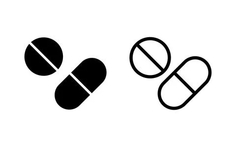 Pills icon vector illustration. capsule icon. Drug sign and symbol Stock Illustration