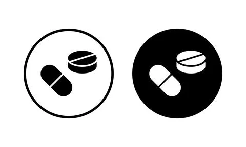Pills icon vector illustration. capsule icon. Drug sign and symbol Stock Illustration