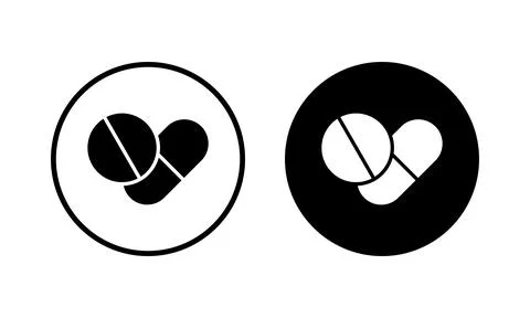 Pills icon vector illustration. capsule icon. Drug sign and symbol Stock Illustration
