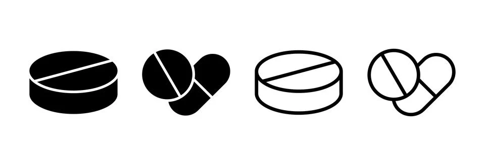 Pills icon vector illustration. capsule icon. Drug sign and symbol Illustrazione stock