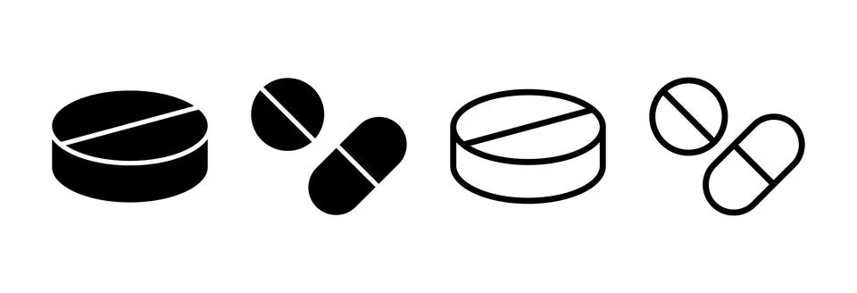 Pills icon vector illustration. capsule icon. Drug sign and symbol Illustrazione stock