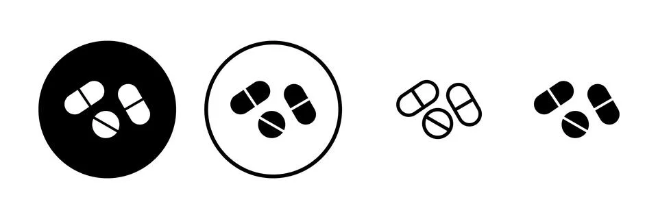Pills icon vector illustration. capsule icon. Drug sign and symbol Stock Illustration