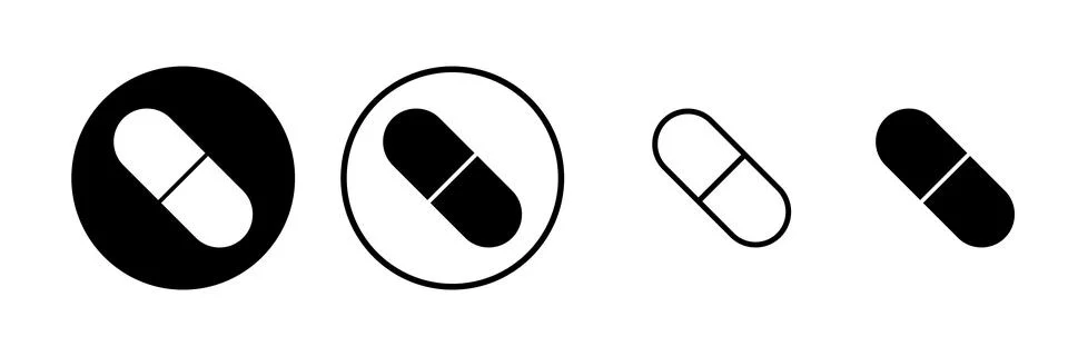 Pills icon vector illustration. capsule icon. Drug sign and symbol Stock Illustration