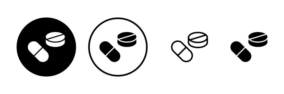 Pills icon vector illustration. capsule icon. Drug sign and symbol Stock Illustration