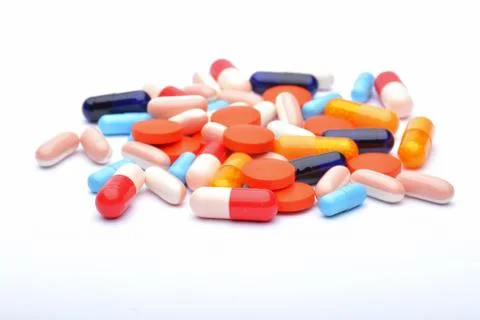 Pills isolated on white background Stock Photos