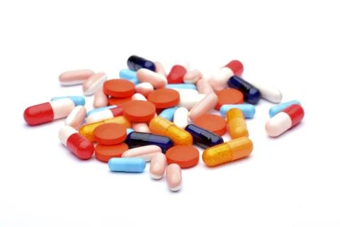 Pills isolated on white background Stock Photos