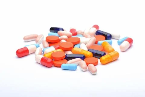 Pills isolated on white background Stock Photos