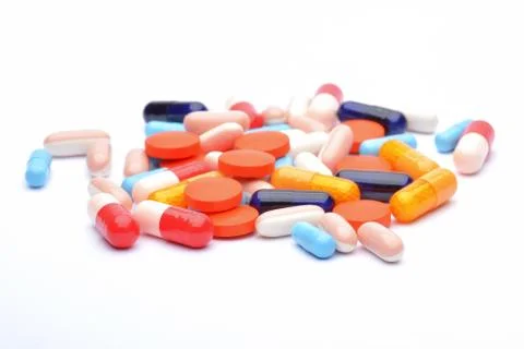 Pills isolated on white background Stock Photos