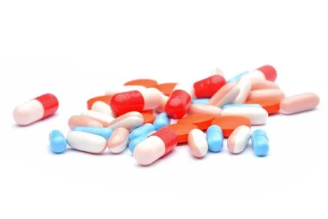 Pills isolated on white background Stock Photos