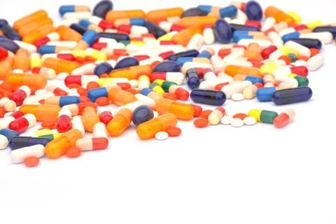 Pills isolated on white background Stock Photos