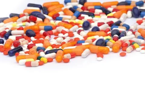 Pills isolated on white background Stock Photos
