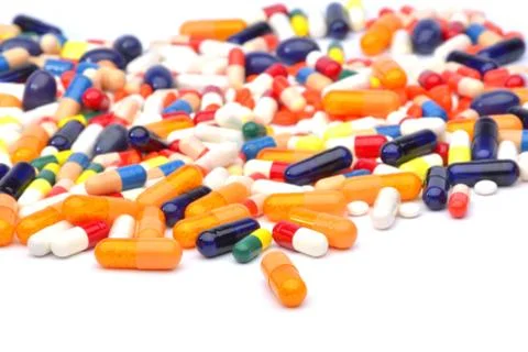 Pills isolated on white background Stock Photos