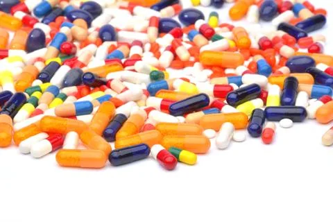 Pills isolated on white background Stock Photos