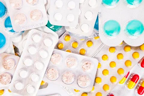 Pills isolated on a white background 스톡 사진