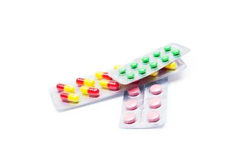 Pills isolated on a white background Stock Photos