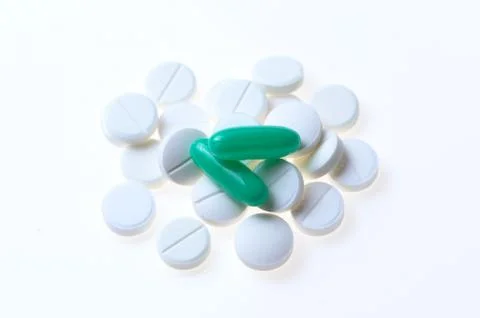 Pills isolated on white background Stock Photos