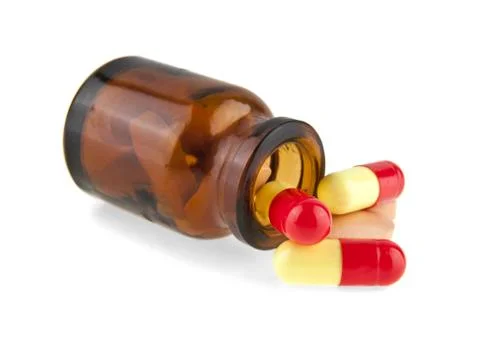 Pills isolated on white background Stock Photos