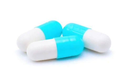 Pills isolated on white background Foto stock