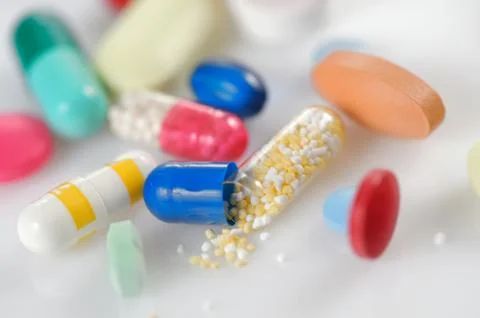 Pills isolated on white Stock Photos
